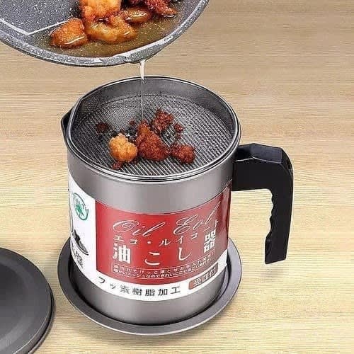 Stainless Steel Oil Filter And Storage Container - 1.4litres