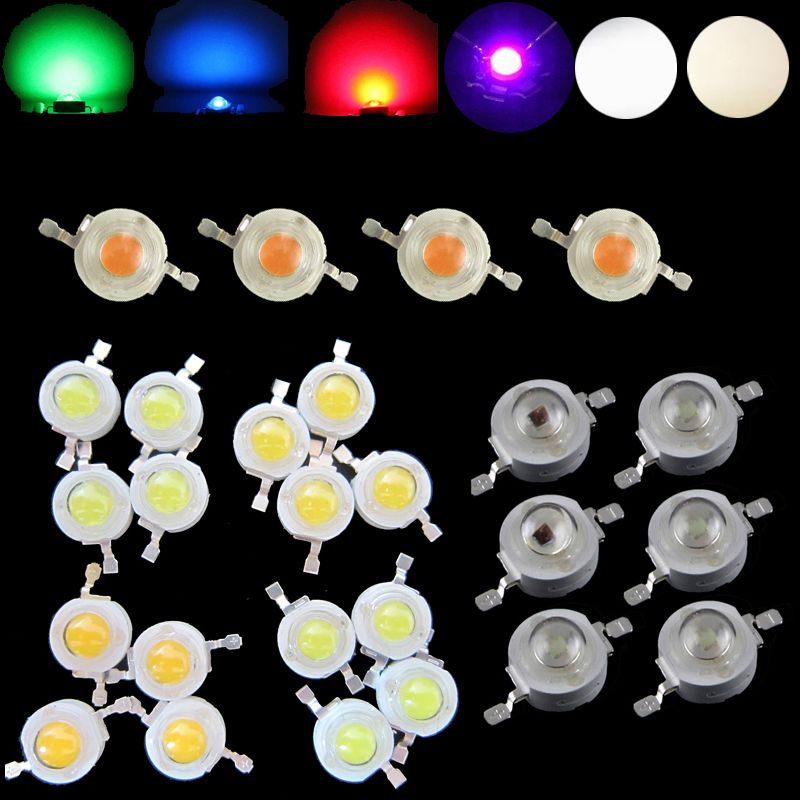 10pcs LED Diodes Light White Red Blue Green Yellow UV