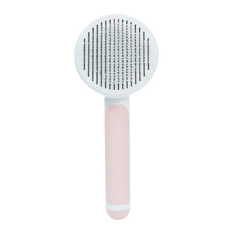 Conquer The Hair All Over The Floor Pet Hair Removal Massage Comb Slicker Brush For Cats And Dogs No Skin Damage Trimmer Comb-Pink