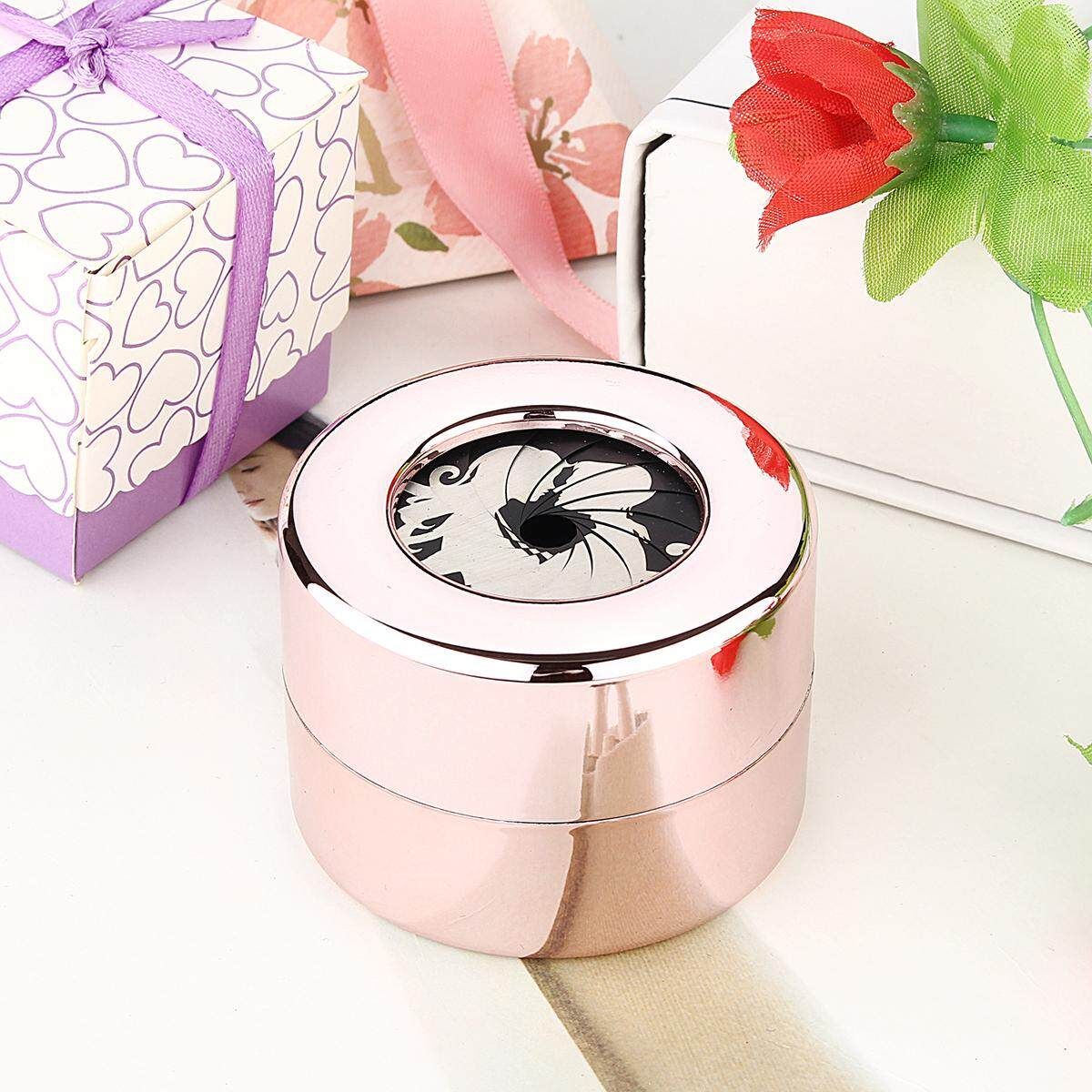 Mirror Plastic 5.6*4cm Revolvable Ring Ring Box Rose Gold Lover