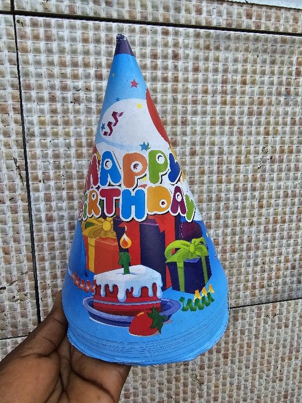 12pcs Happy Birthday Cone Cap For Kids