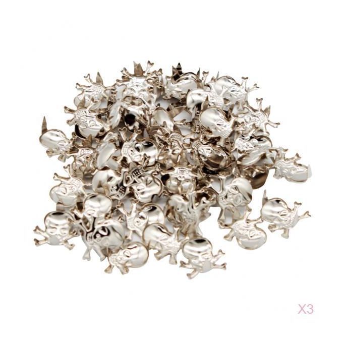 150Pcs Retro Silver Skull Rivet Studs Claw For DIY Shoes Bags Leather