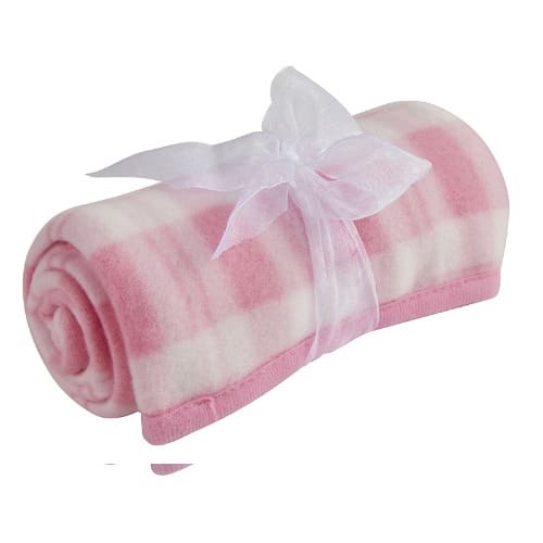 Striped Baby Fleece Roll Blanket - Pink