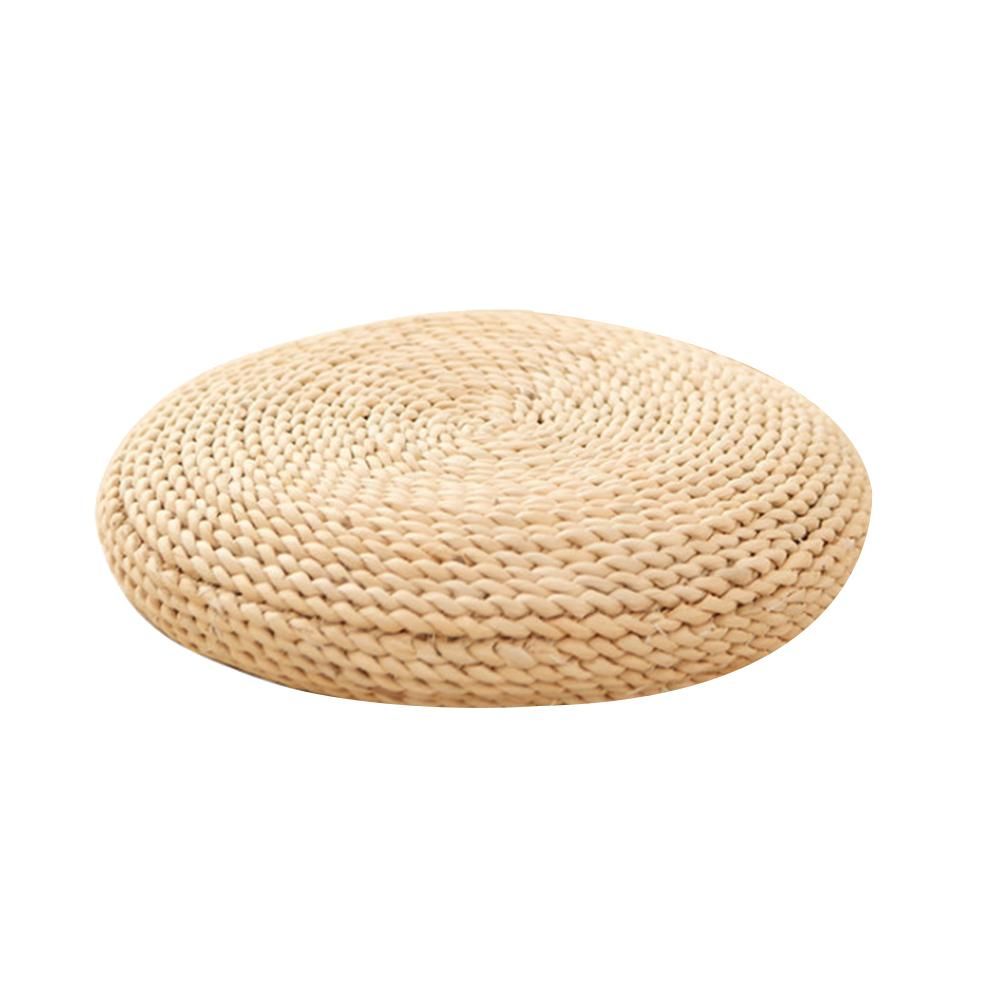 Round Natural Pouf Weaving Cushion Fill the Silk Mat Tatami