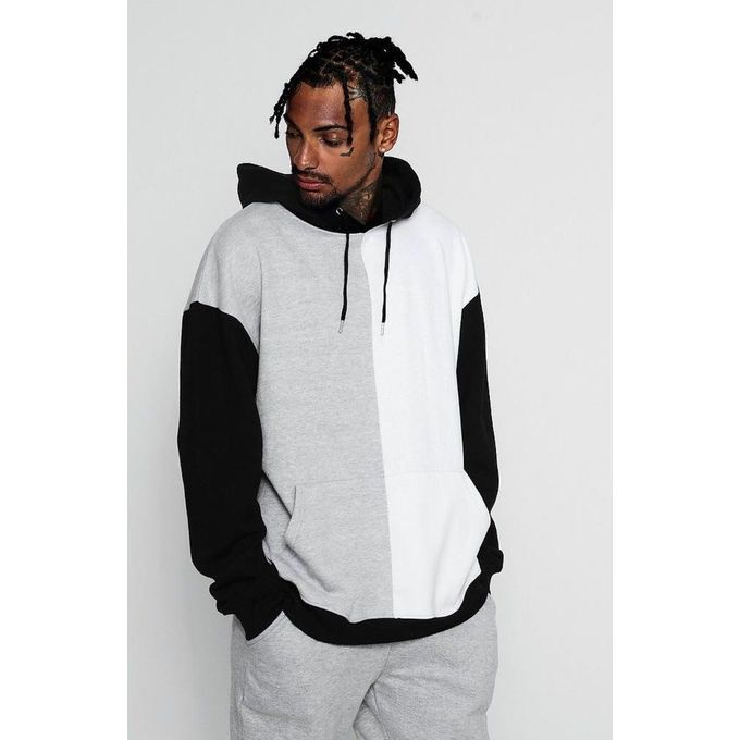 Grey, White And Black Hoodie