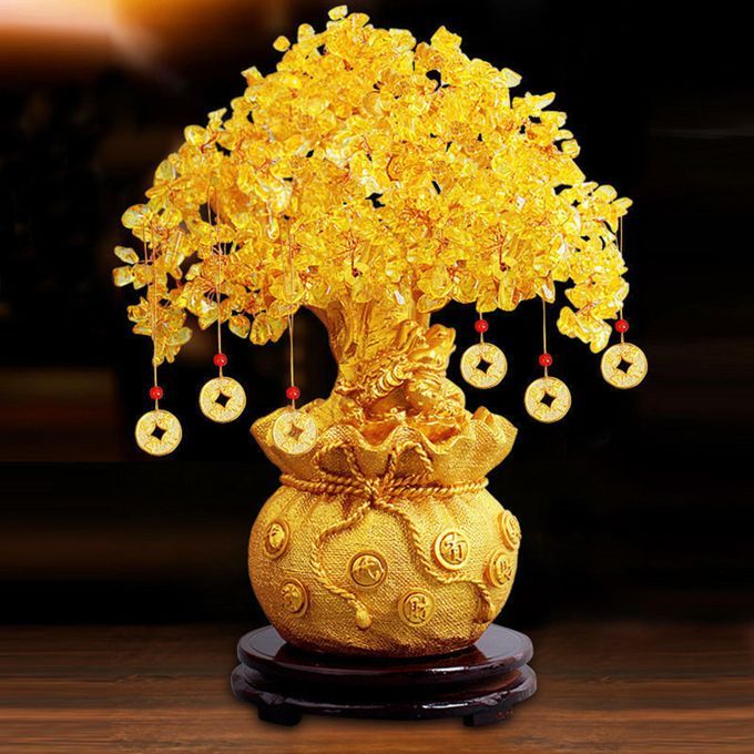 Lucky Feng Shui Crystal Money Tree Bonsai Style Luck Wealth Prosperity