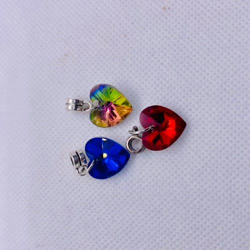 Crystal Heart Pendant-3pcs