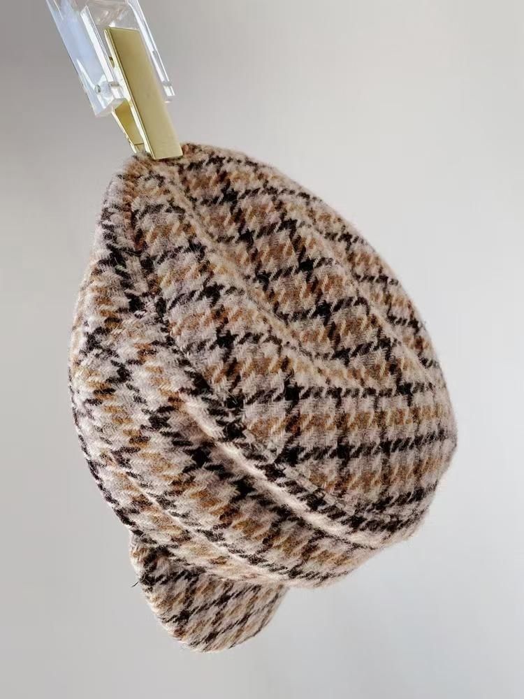 Two Colors Women Cotton sboy Cap Houndstooth Caps