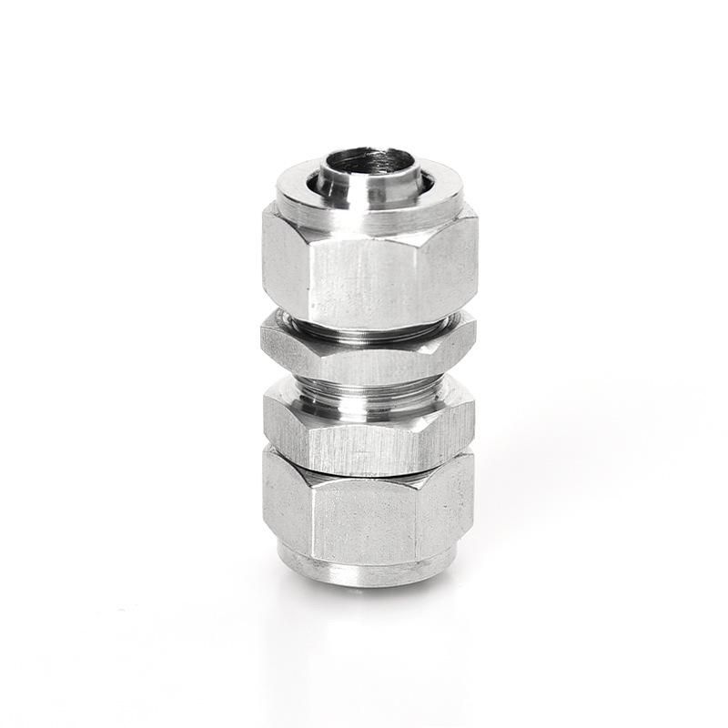 Stainless Steel Quick Wring Joint Threading Stainless Steel Accessories Quick Twist Penetrating Board Joint PTFE Pipe Connector Accessories