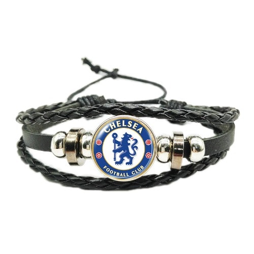 Chelsea Football Club Logo Adjustable Leather Rope Bracelet