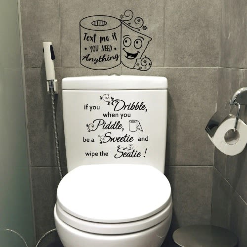 2pcs Toilet Lid Decals