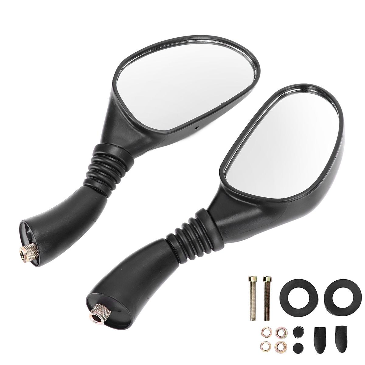 Pair Motorcycle Rear View Mirrors Reflectors Universal