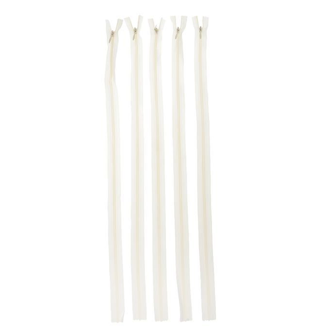 5Pcs Nylon  Zippers Closed End Invisible Zipper For Light Beige