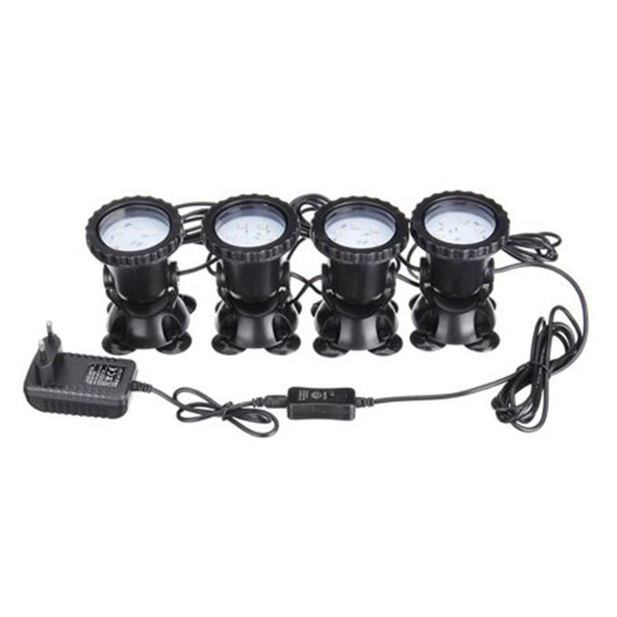 Waterproof   Aquarium Light Fountain Submersible Pool Light Spotlight-black-EU