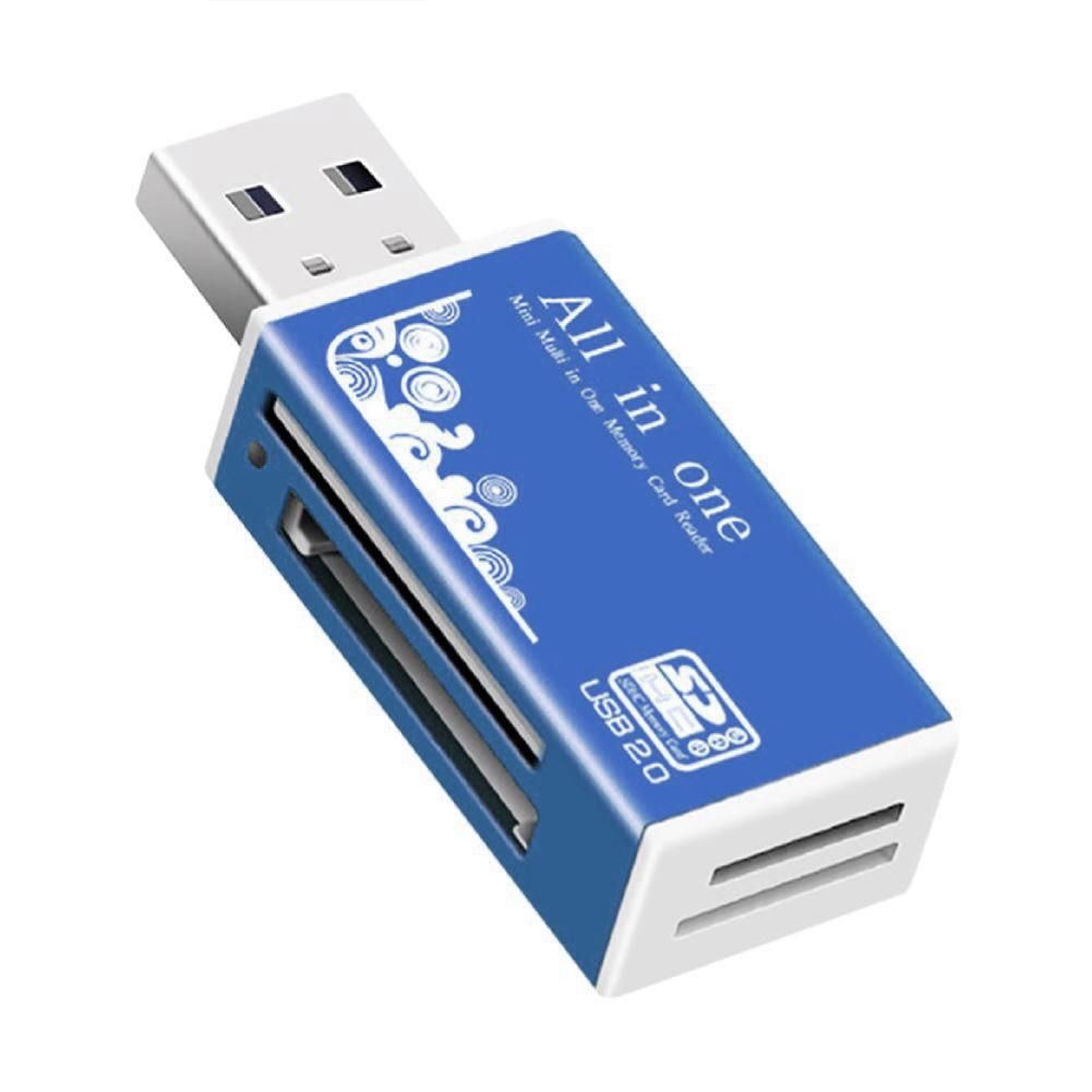 Multifunctional USB 2.0 Micro-SD/TF/CT/MS/SDHC/MMC-Blue