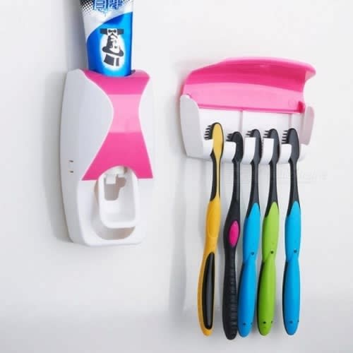 Toothpaste Dispenser & Toothbrush Holder