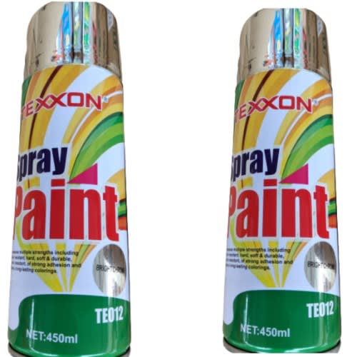 Bright Chrome Spray Paint - 450ml X 2