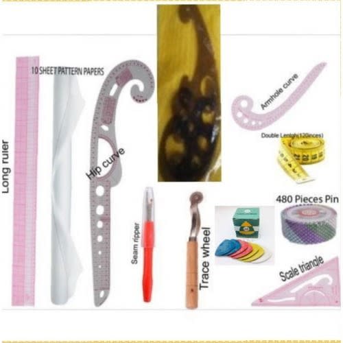 Pattern Making Papers/french Curve Set+ Tailor Chalk
