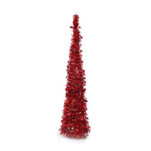 Christmas Tinsel Tree With Stars Collapsible Colorful Sequin