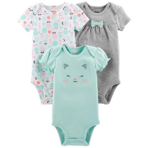 Child Of Mine Newborn Baby Girl Bodysuit - Pack of 3