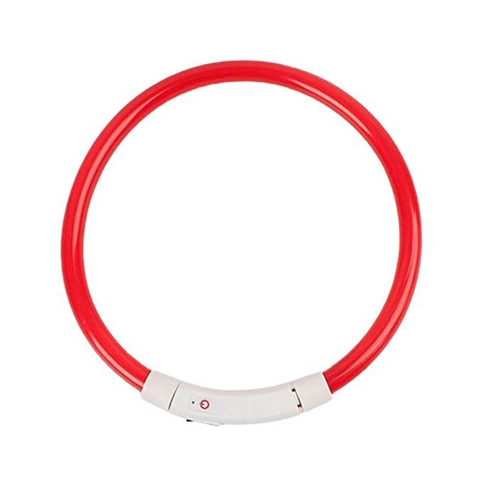 Dog  Ollar USB Re Hargeable Light-emitting Pet  Ollar TPU Dog Safety Light-red-70CM