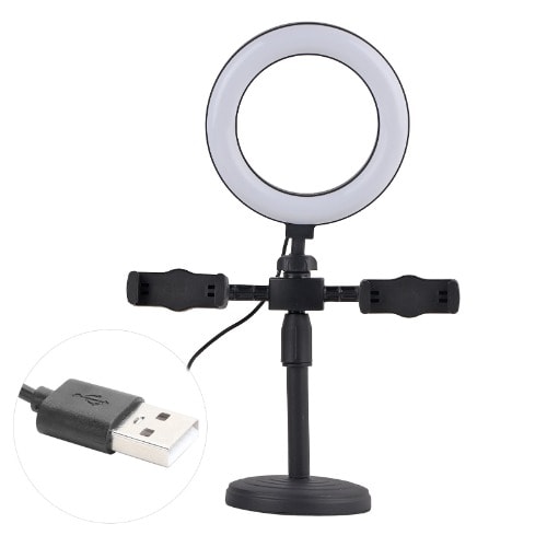 Ring Light With Stand And Phone Holders - 6 Inches
