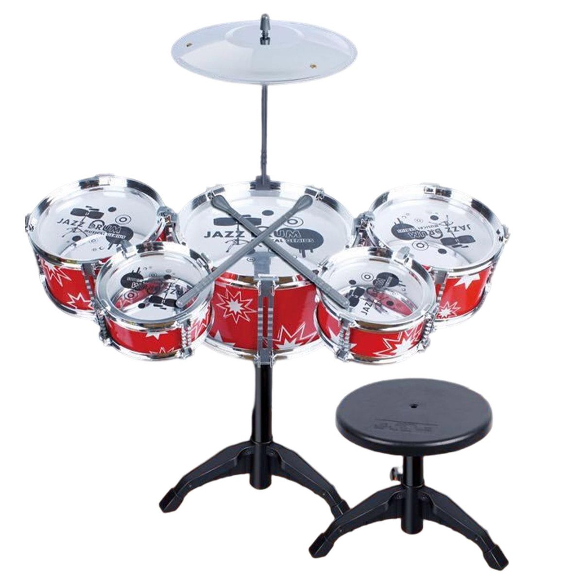 1 Set Jazz Drum Jazz Drum Instrument Toy Red