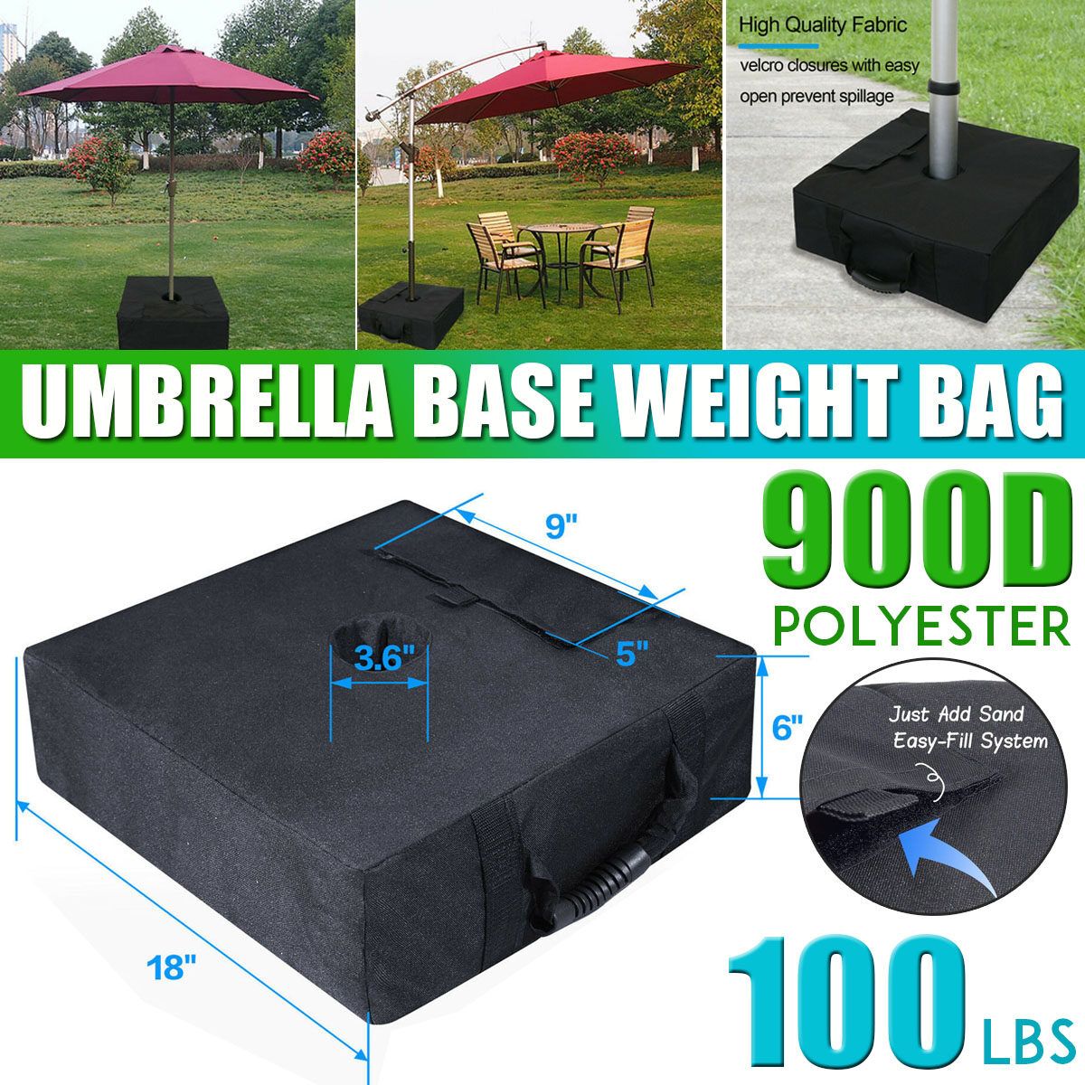 Outdoor Parasol Tent Base Stand Patio Garden Sunshade Sand Bag Weights