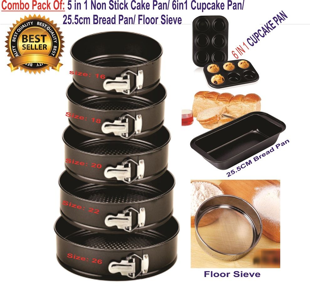 Combo Pack Of: 5 In 1 Non Stick Cake Pan/Baking Pan Set