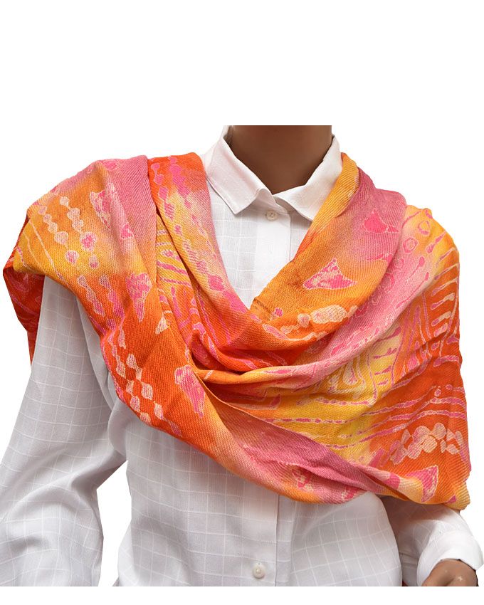 MULTICOLOURED LADIES BATIK PASHMINA/WRAP - ONE SIZE FITS ALL