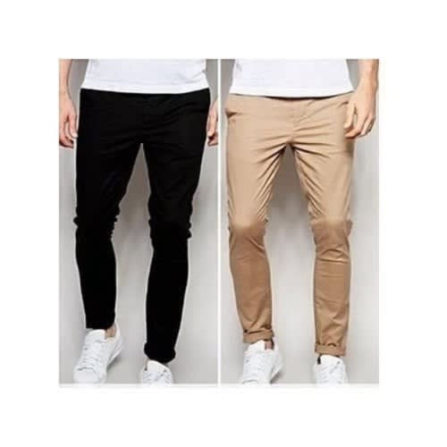 2in1 Men's Chinos - Black And Carton Brown
