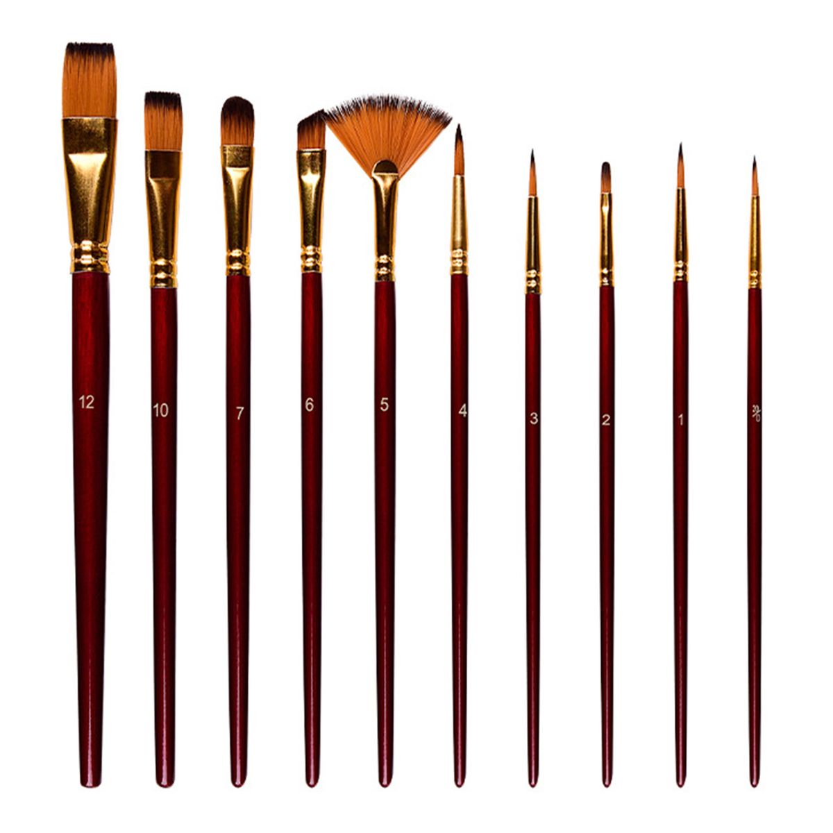 10pcs Paint Brushes Set Kit Artist Paintbrush Multiple