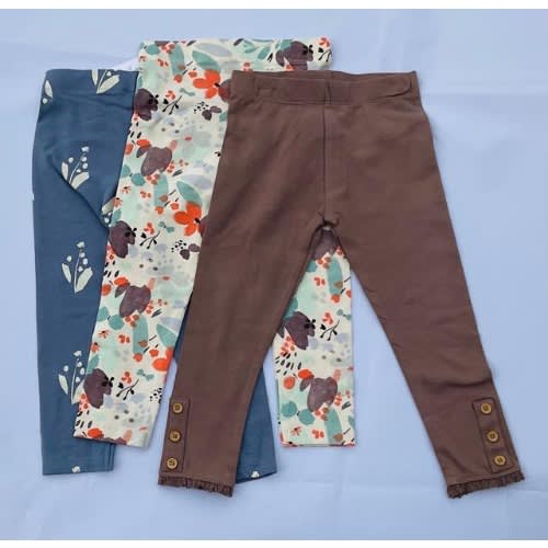 3 Pcs Girls Pattern & Plain Leggings