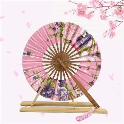 Hand Dance Fan Party Lady And Round Japanese Cherry Wedding Gift Fan Pocket Fan Fan 5Colores Blossom Favor Folding Windmill Wind