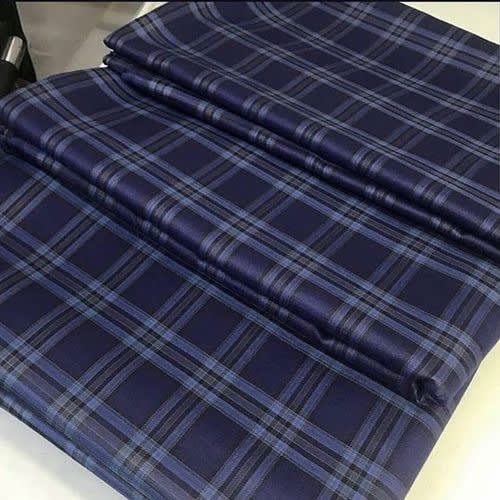 Dark Blue Checkers Material 4 Yards