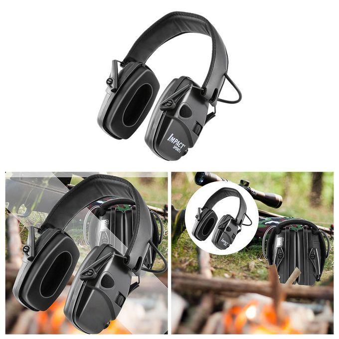 Electronic Shooting Ear Muffs Noise Reduction Ears Protective Black