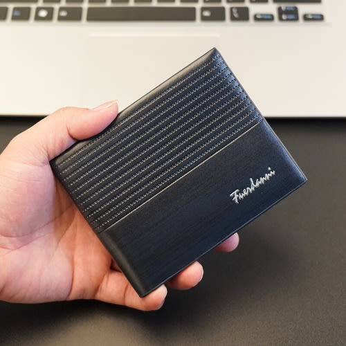 Fuerdanni Leather Men's Wallet Multiple Card Slots For Executive - Black