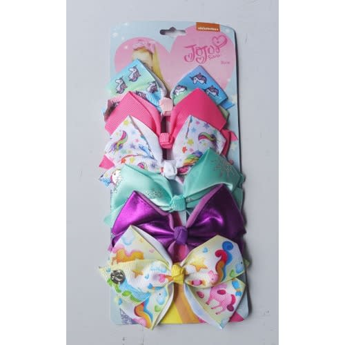 Crested Grosgrain Printed Bow Hair Clips - 6pcs