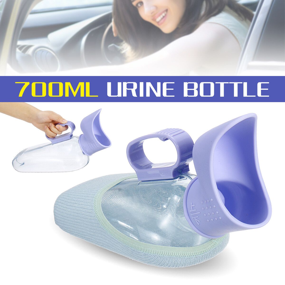 Woman Portable Urine Pot Bottle With Lid Toilet Car/Travel/Bed/Camping Large