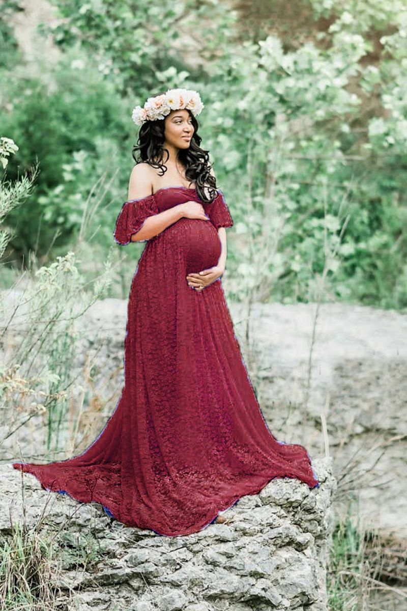 Maternity Lace Dress Gowns For Po Shoot Pregnant Dress