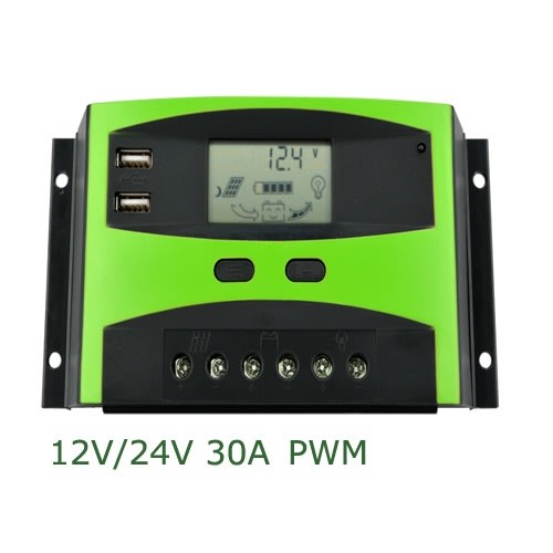 Solar Charge Controller-12V24V 30A PWMDual USB Port