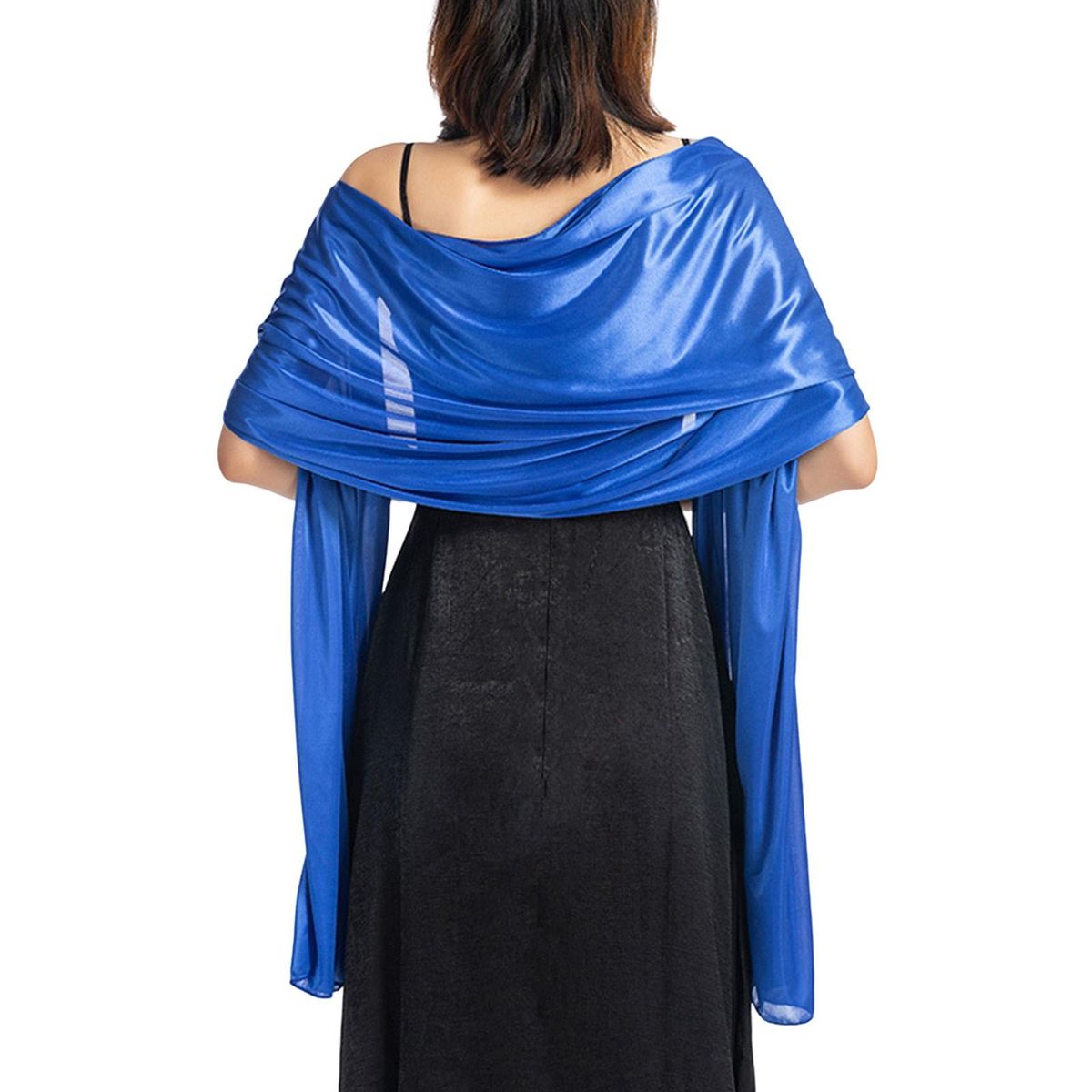 Bridesmaid Wrap Solid Color Smooth Ladies Pure Color-Blue