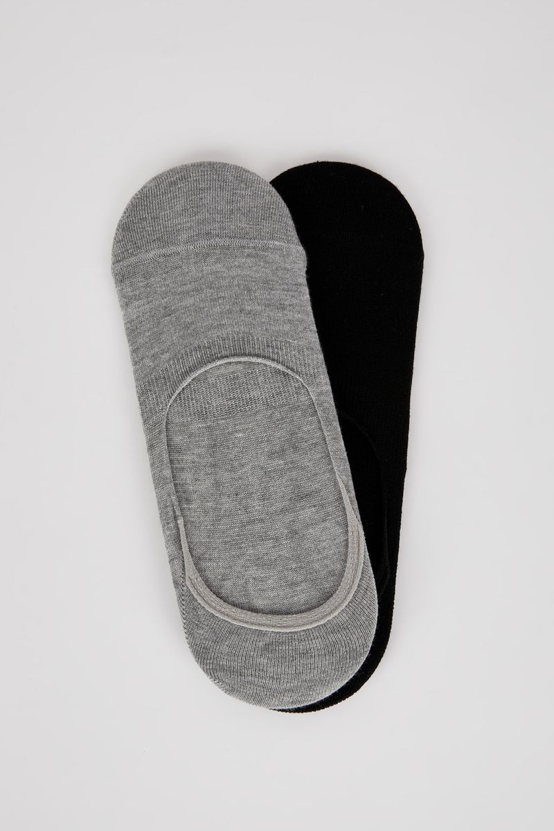 2-Piece Woman Footsie Low Cut Socks - Black