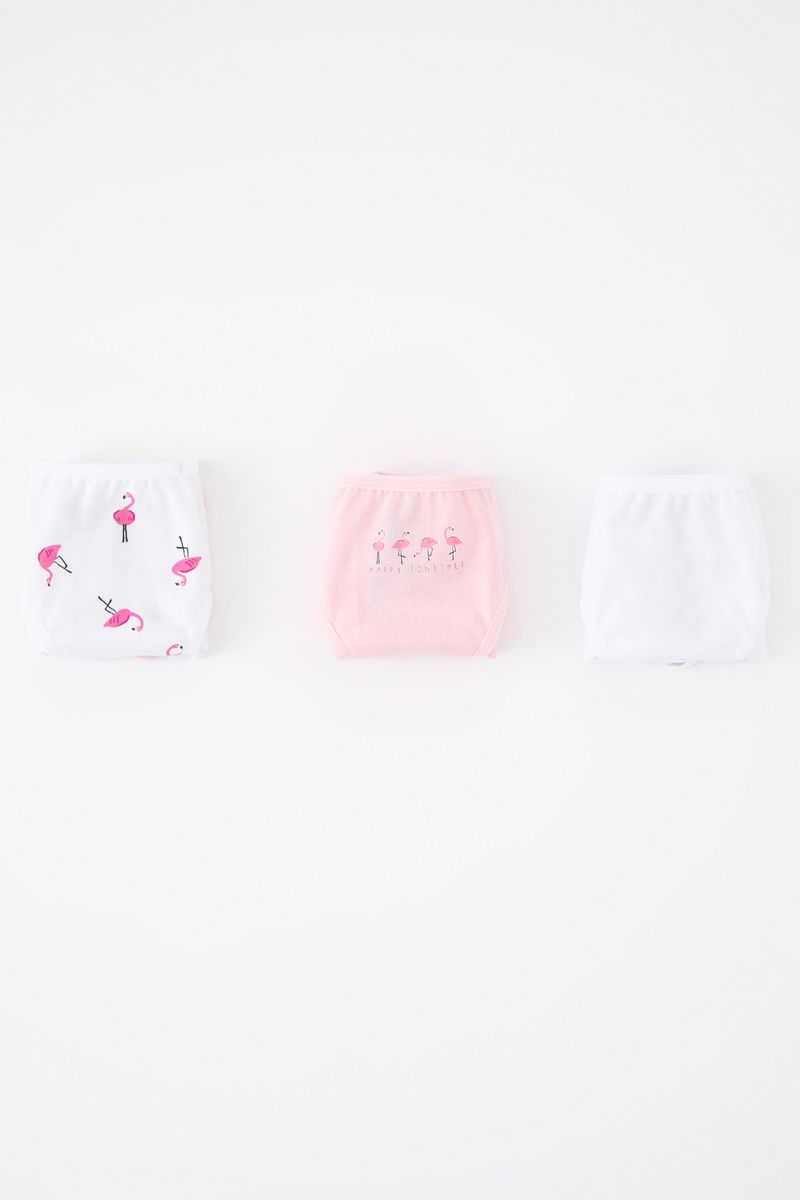 3 Piece Set Girl Underwear Regular Fit Slip -Multicolor