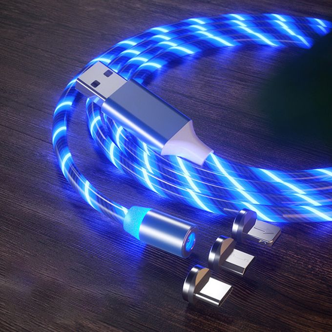 Magnetic 3 In 1 Luminous Type-c Fast Charging Cable Data