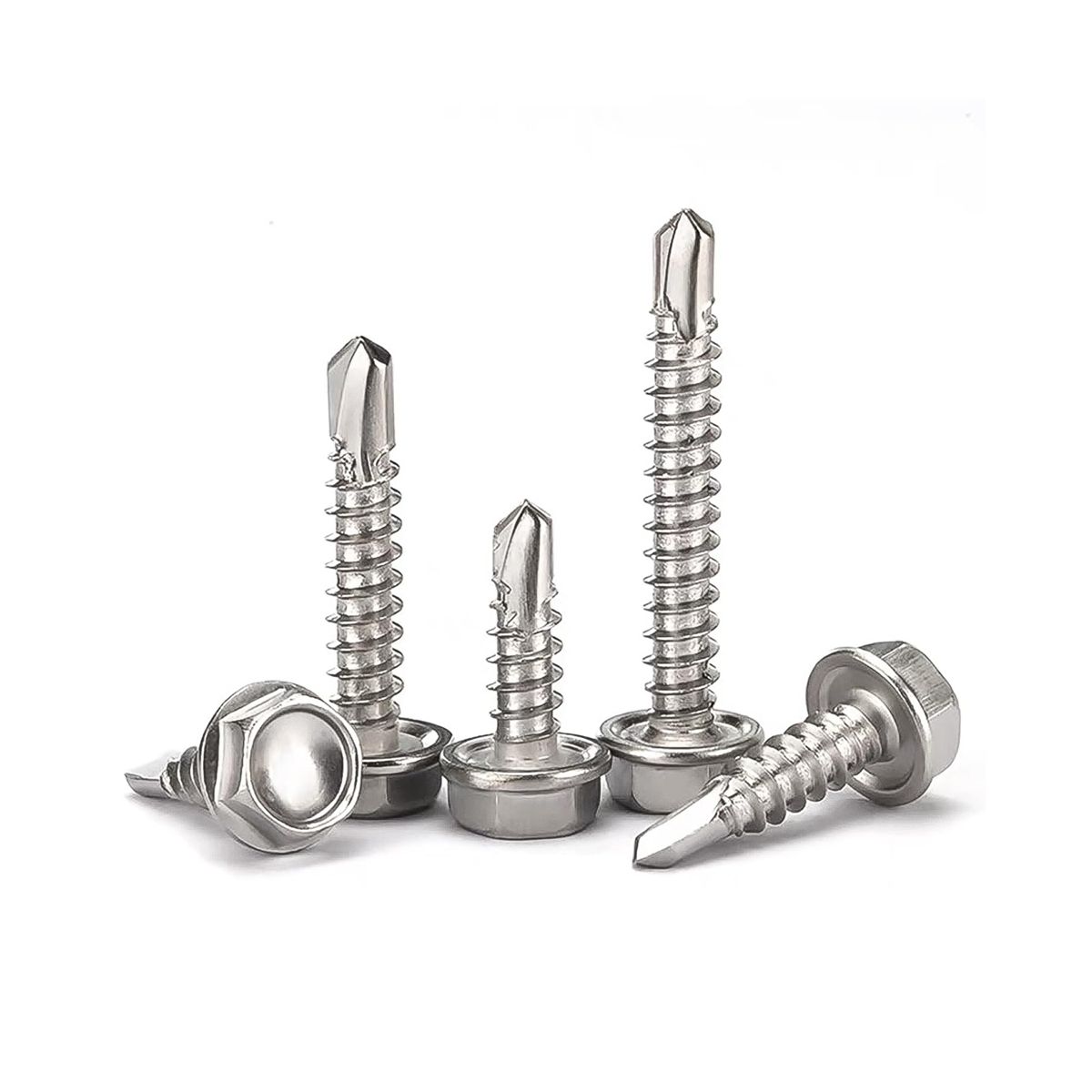 200PCS 8 x 1/2 Inch to 1-1/4 Inch Self Drilling Screws for Metal,Stainless Steel Sheet Screws,for Building and Repair