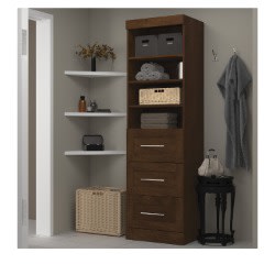 Storage Unit With 3-drawer Set Chocolate