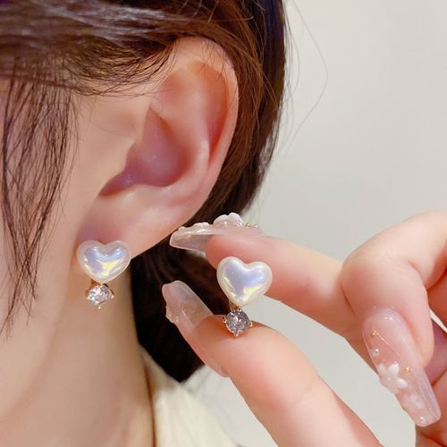 Inlaid Zircon Flowers Love Tasseolden Earrings For Women Personality Fashion