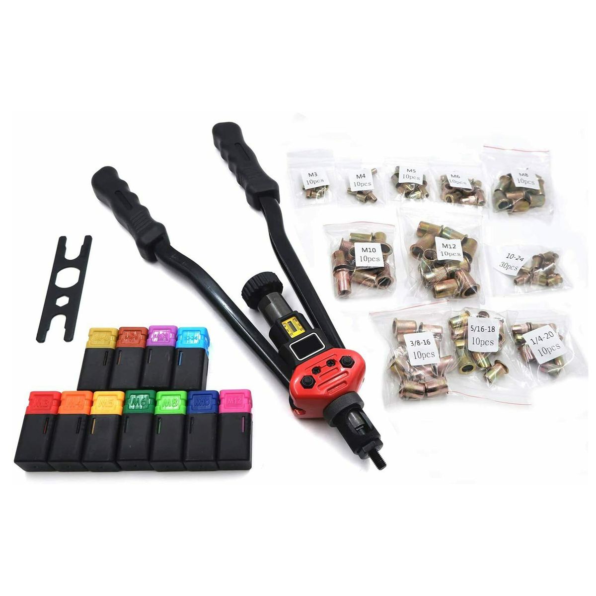 Manual Rivet Tool Suit Rivet Nut Thread Locator Nut Metric