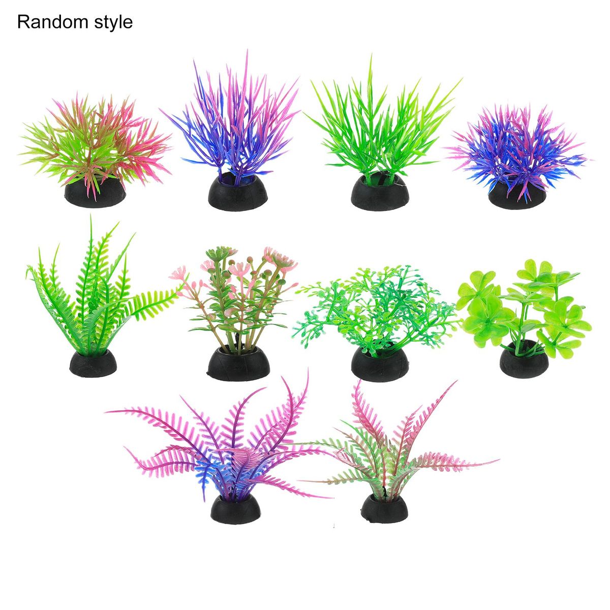 10Pcs Fake Aquatics Plants High Simulation-Random Style